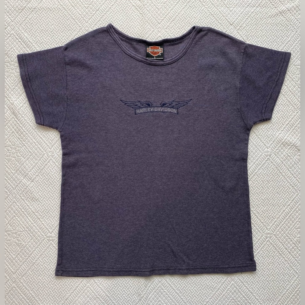 Harley Davidson with wings purple shirt